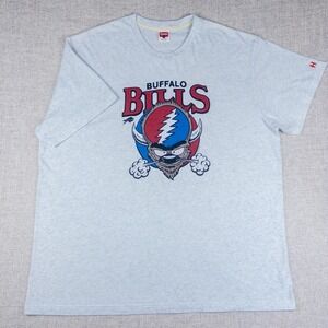 Homage NFL x Grateful Dead Buffalo Bills Ash Tri-Blend T-Shirt Mens 3XL